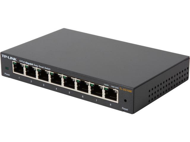 TP-LINK TL-SG108E 8-Port Gigabit Easy Smart Switch, MTU/Port/Tag-Based VLAN, QoS and IGMP