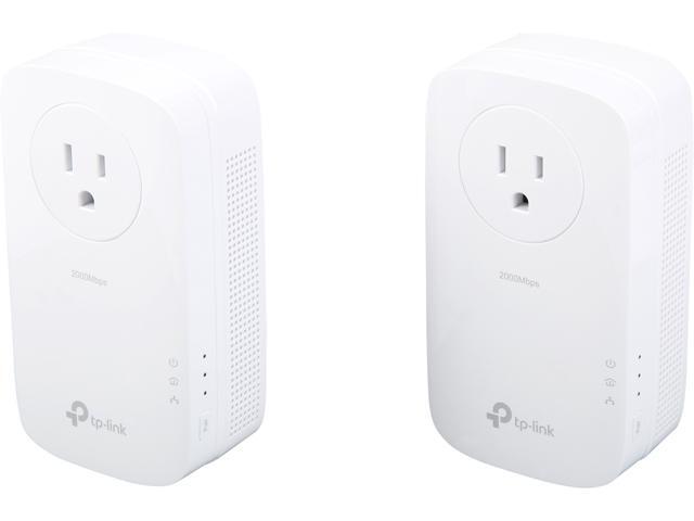 Refurbished: TP-Link AV2000 2-Port Gigabit Passthrough Powerline Adapter Starter Kit w/ Speeds Up to 2.0Gbps