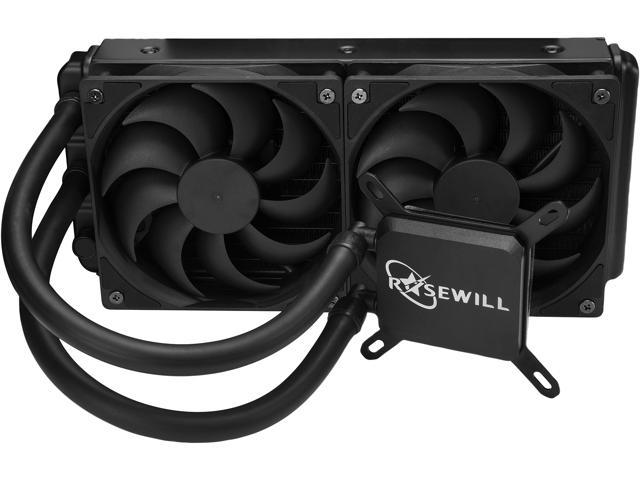 Rosewill CPU Liquid Cooler, Closed Loop PC Water Cooling, Quiet Dual 120mm PWM Fans