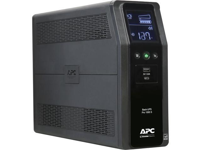 APC 600 Watts 1000VA Pure SineWave 10 Outlets 2 USB Charging Ports Back-UPS Pro Battery Backup
