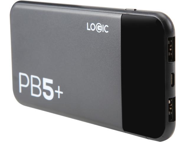 Logic PB5+ Dual Charging 5000mAh Power Bank, Black