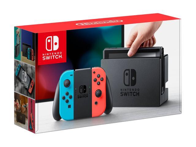 Nintendo Switch with Neon Blue and Neon Red Joy-Con