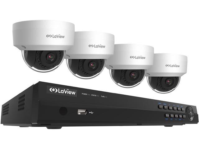 LaView LV-KNT982D22D4 4MP Zoom HD 8-Channel NVR PoE IP Security System, w/ 2pcs 4MP (2688 x 1520p) & 2pcs 2MP (1920 x 1080p) Dome Camera (HDD Not Included)