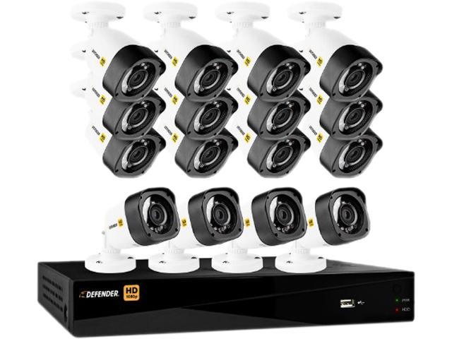 Defender HD 1080p 16-Channel 2TB DVR Security System and 16 Bullet Cameras w/ Mobile Viewing