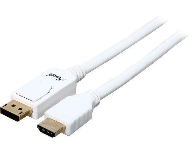 Rosewill 3ft. White DisplayPort to HDMI Cable - Male to Male, 28 AWG