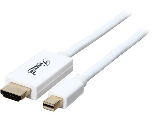 Rosewill 10ft. White Mini DisplayPort to HDMI Cable - Male to Male, 32AWG 