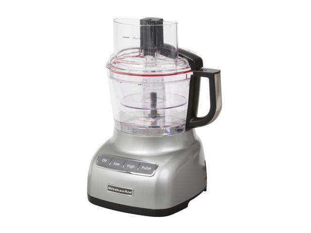 KitchenAid KFP0922CU Contour Silver 9-Cup Food Processor w/ ExactSlice System 3 Speeds