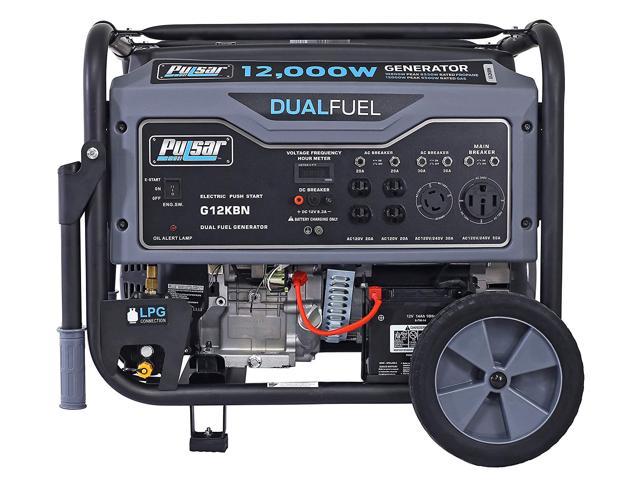 Pulsar 12,000W Dual Fuel Portable Generator in Space Gray w/ Electric Start, G12KBN