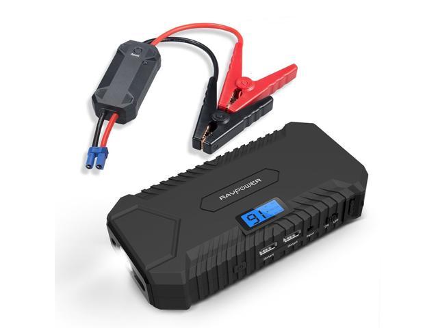 RAVPower Jump Starter 550A Peak Current, Portable Charger 14000mAh, 4.2A Output, Safe Charge, Built-in Flashlight