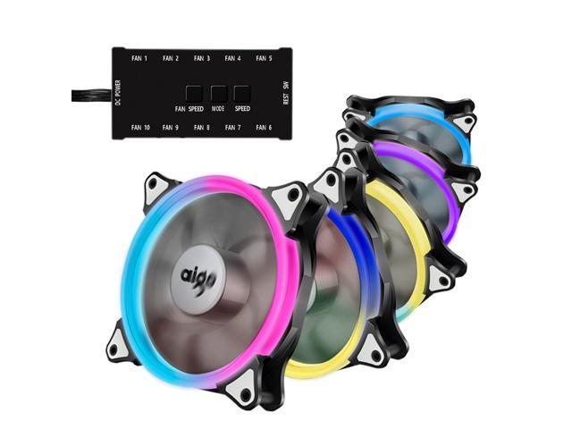 Aigo Aurora C5 (5-Pack) RGB LED 120mm Case Fan with Controller