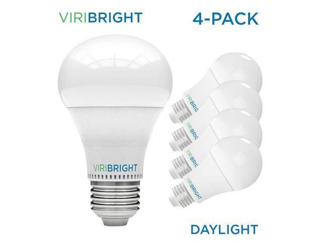 Viribright A19 (13w) 100 Watt Equivalent LED Light Bulbs, 1400 Lumens, Pack of 4