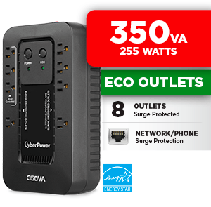 CyberPower EC350G ECO 350 VA / 255 W Energy Efficient Desktop UPS