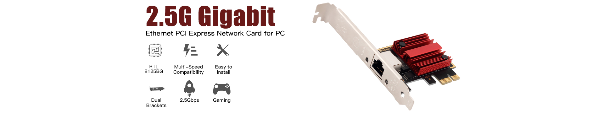 2.5Gbps PCIE to RJ45 Adapter