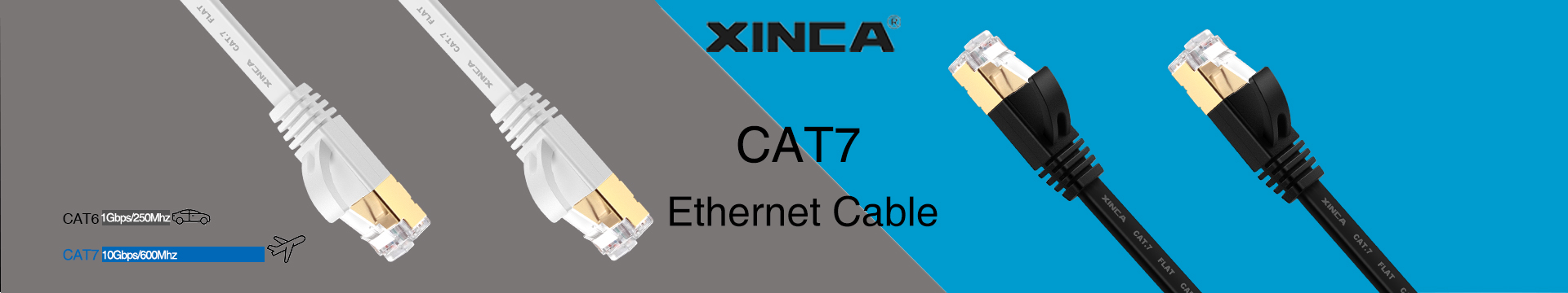 XINCA Cat7 Ethernet Cable Extra Long Lnternet Network Flat Patch Cord 15ft  White With 5 Cable Clips Rj45 Connectors10 Gbps 600MHz Connector For Modems  routers LAN Computers Cable High Speed Distri 