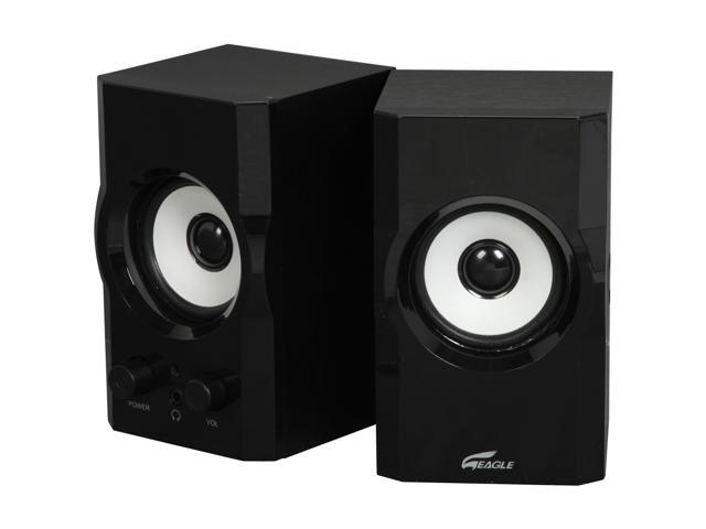 Eagle ET AR302 BK 6 Watts RMS 2.0 Black Soundstage Speakers