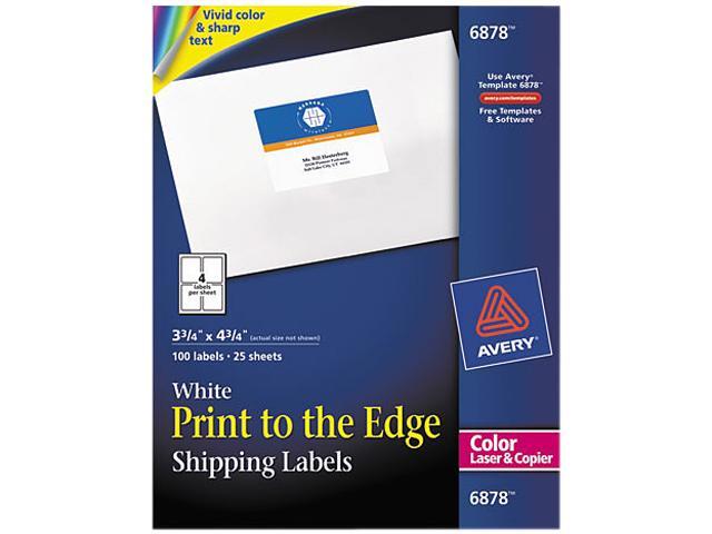 Avery 6878 Shipping Labels For Color Laser Copier 3 3 4 X 4 3 4 