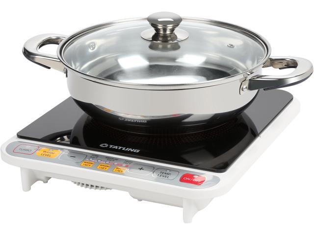 Tatung Tih F1500hu 1500 Watts Induction Cooktop With Stainless Steel Tatung Tih F1500hu 1500 Watts Induction Cooktop With Stainless Steel Pot